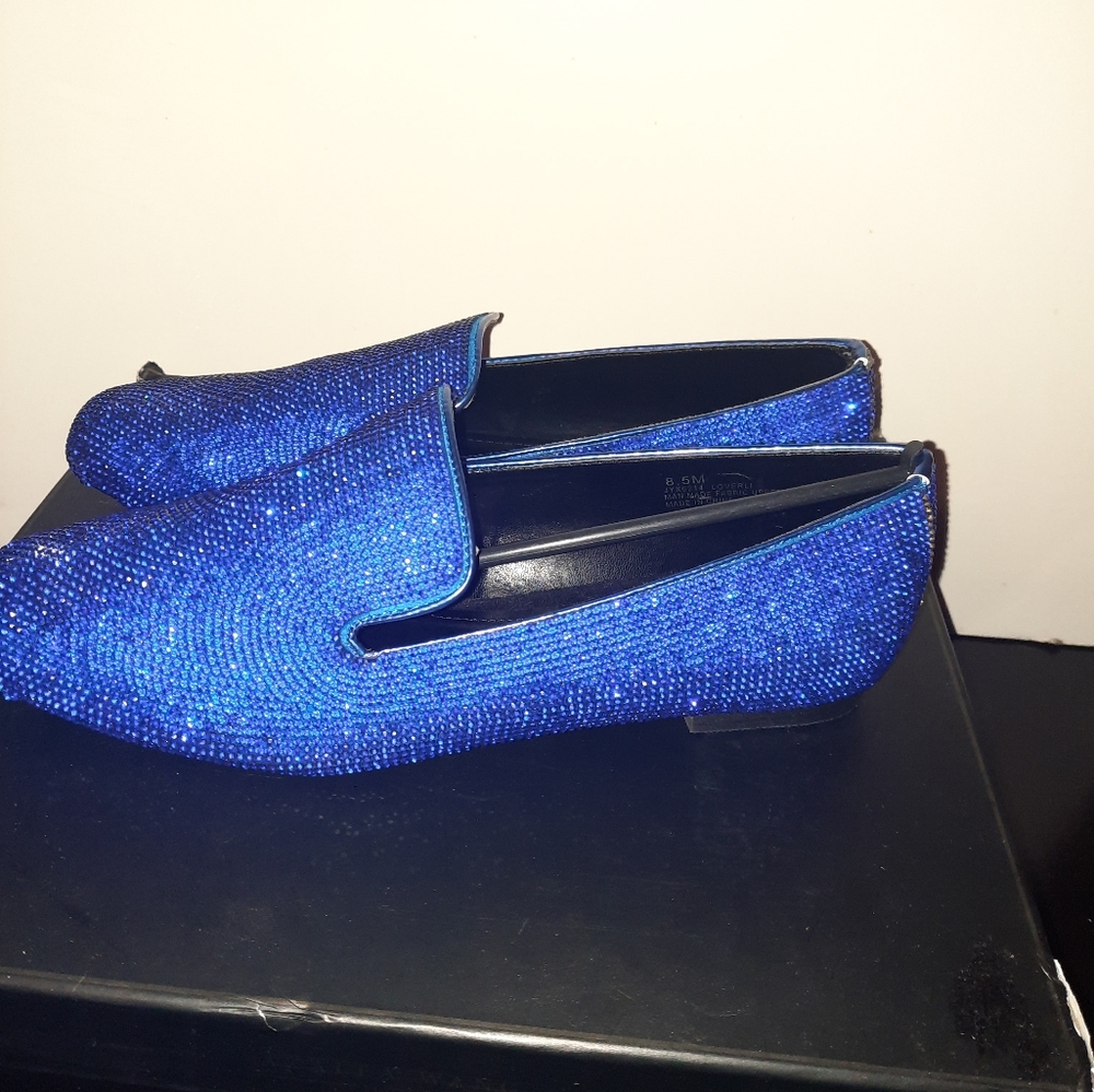 A woman sparking shoes